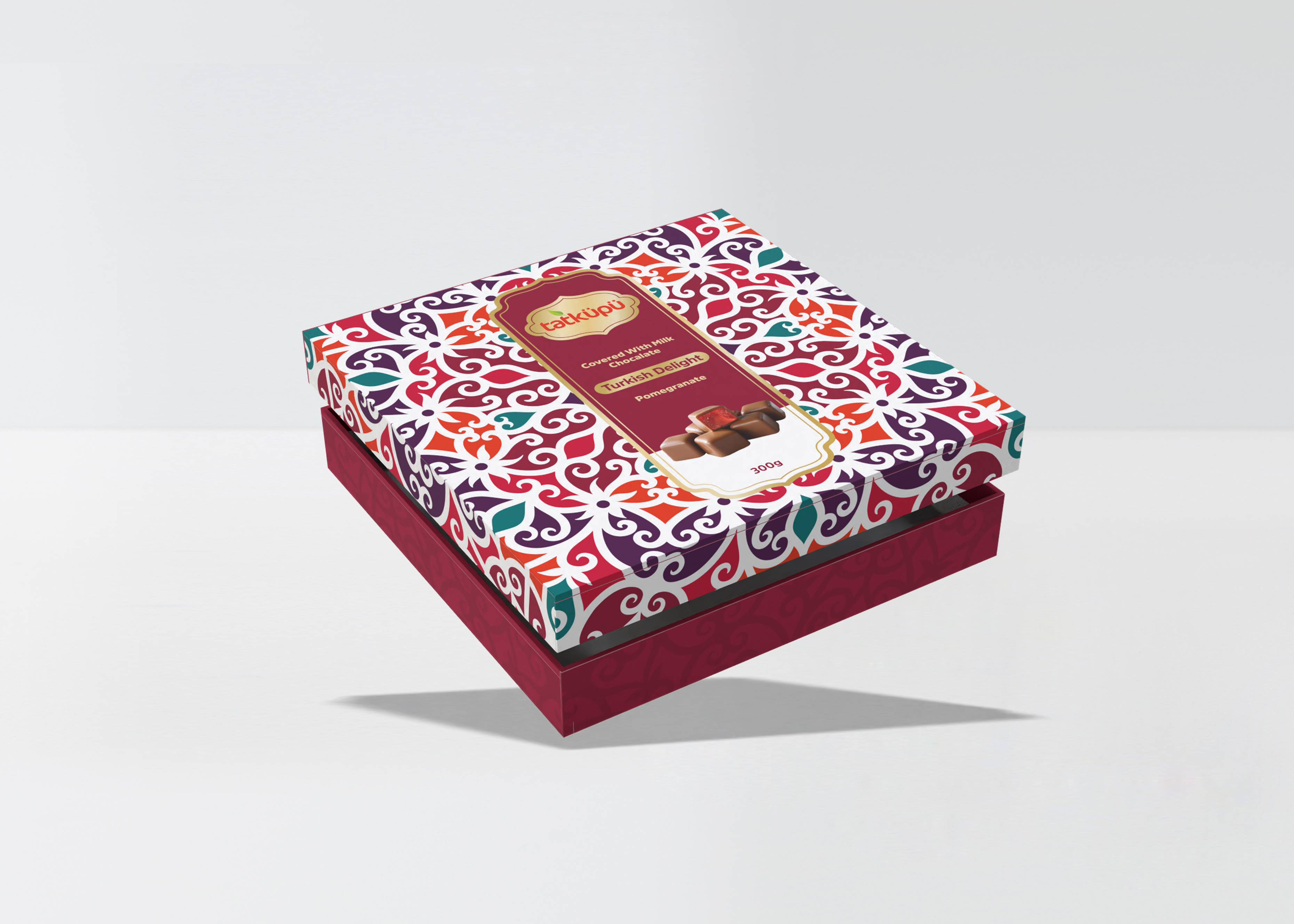 TATKÜPÜ CHOCOLATE AND POMEGRANATE FLAVORED TURKISH DELIGHT 300 GR.